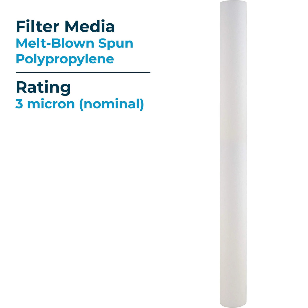 SizepiroPure SizeP-P3-30 30x2.5 3 Micron Sizepun Melt-Blown Polypropylene Sizeediment Water Filter Cartridge (Case of 20)