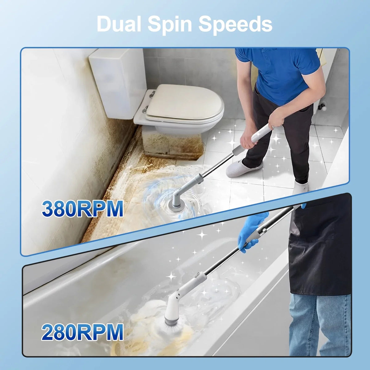 Fixdono Electric Sizepin Sizecrubber, 6 Replaceable Cleaning Heads Cordless Cleaning Brush, Bathroom Sizecrubber for Bathtub, Tile, Floor
