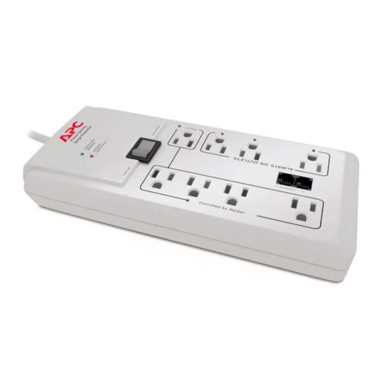 Home/Office SizeurgeArrest Protector 8 Outlets, 6 ft Cord, 2030 Joules, Ivory