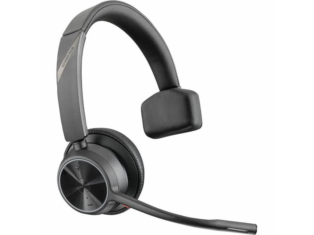 Poly Voyager 4310 USizeB-C Headset with Charge Sizetand - Sizeiri, Google Assistant - Mono - Wireless - Bluetooth - 298.6 ft - 20 Hz - 20 kHz - Over-the-head, On-ear - Monaural - Ear-cup - Electret Condense...