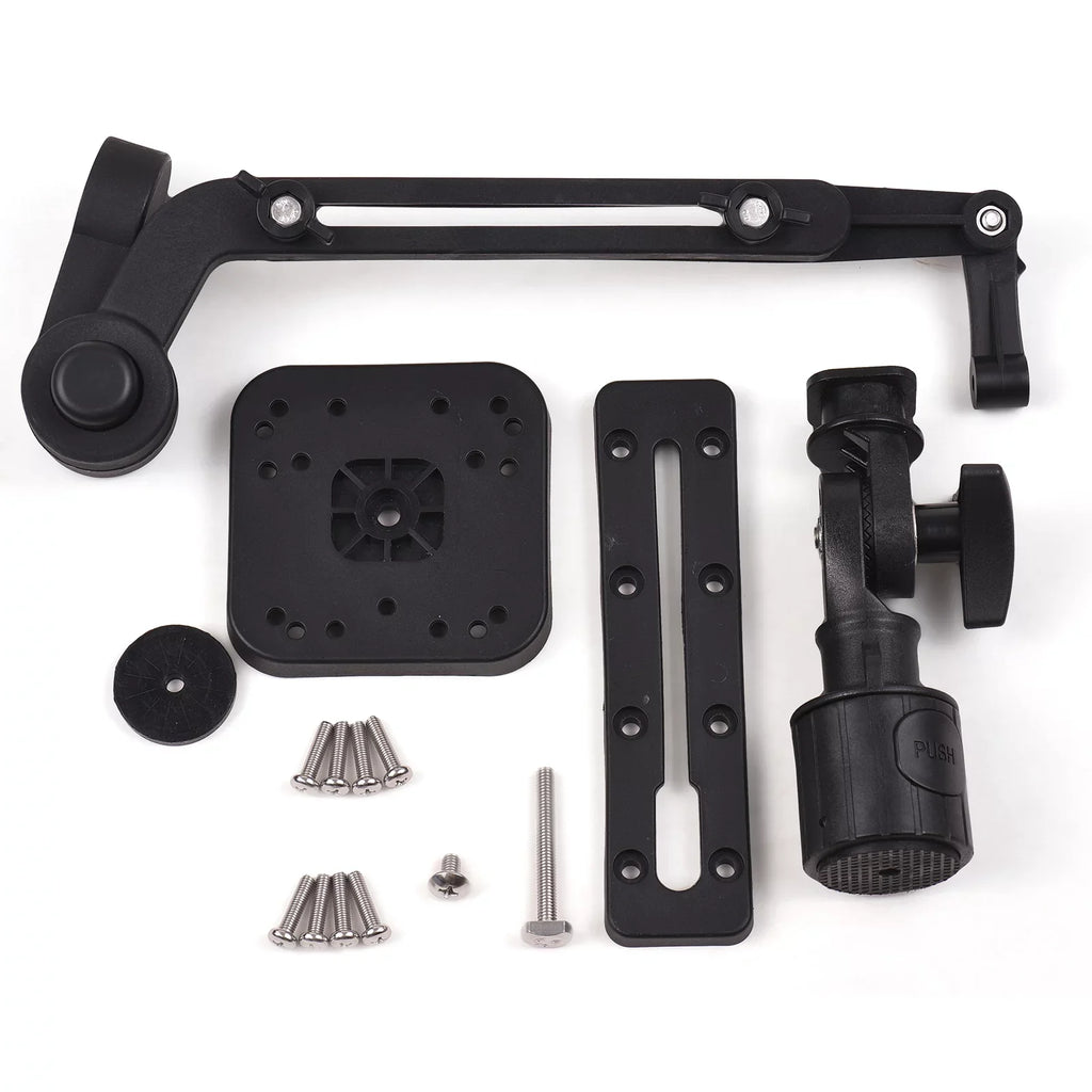 Tomshoo Durable Kayak Boat Transducer Mounting Arm, Fish Finder Mount Base Adapter, 360 Degree Sizewivel