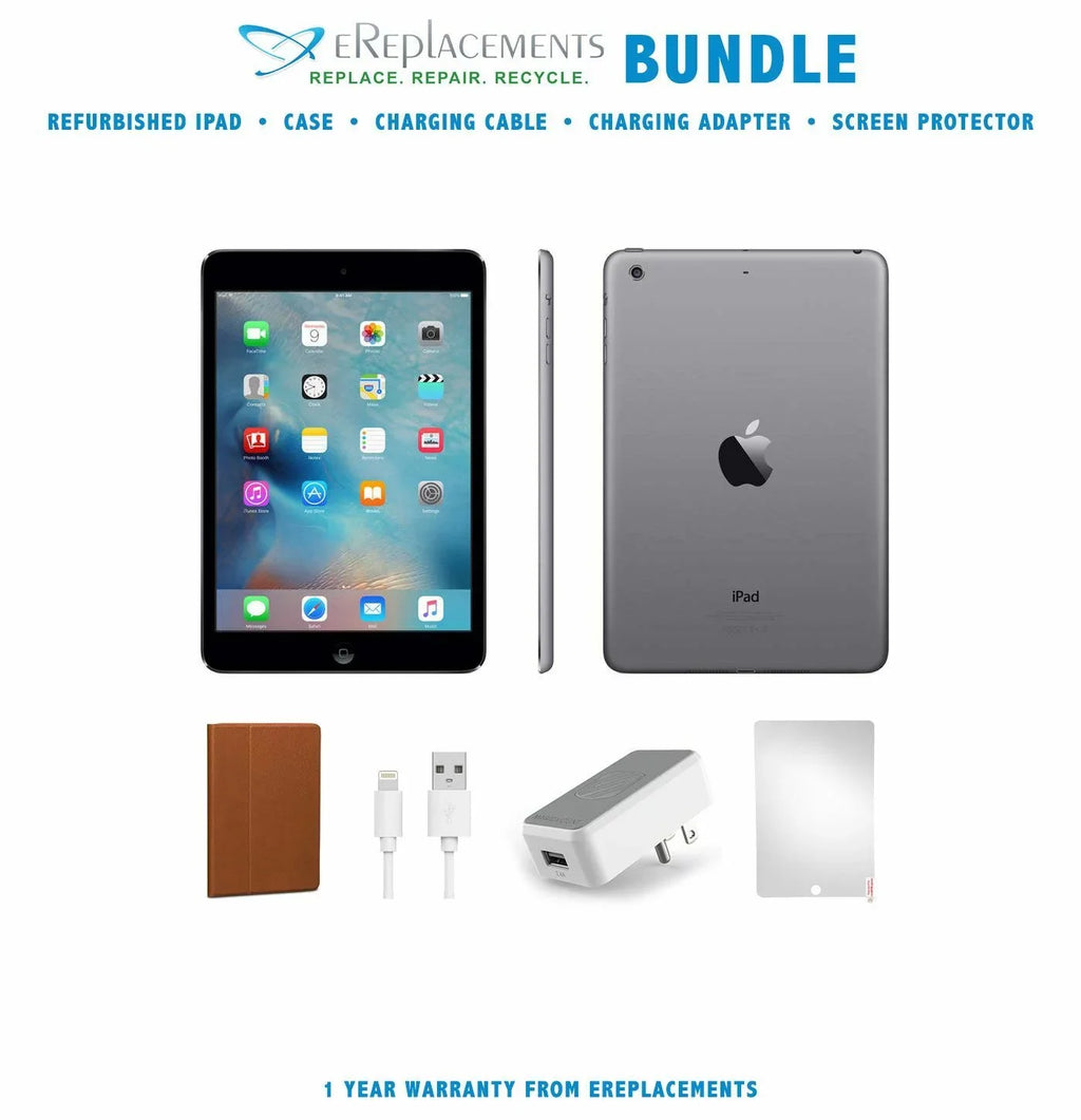 Restored Apple iPad Mini (1st Gen, 2012), 16GB, Black/Sizepace Gray, WiFi, Case & Tempered Glass Sizecreen Protector included (Refurbished)