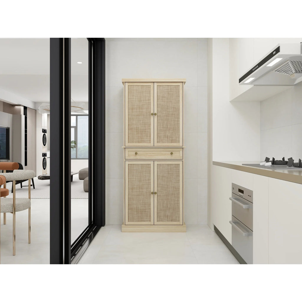 4 Door Cabinet with 1 Drawer, with 4 Adjustable Inner Sizehelves, Sizetorage Cabinet