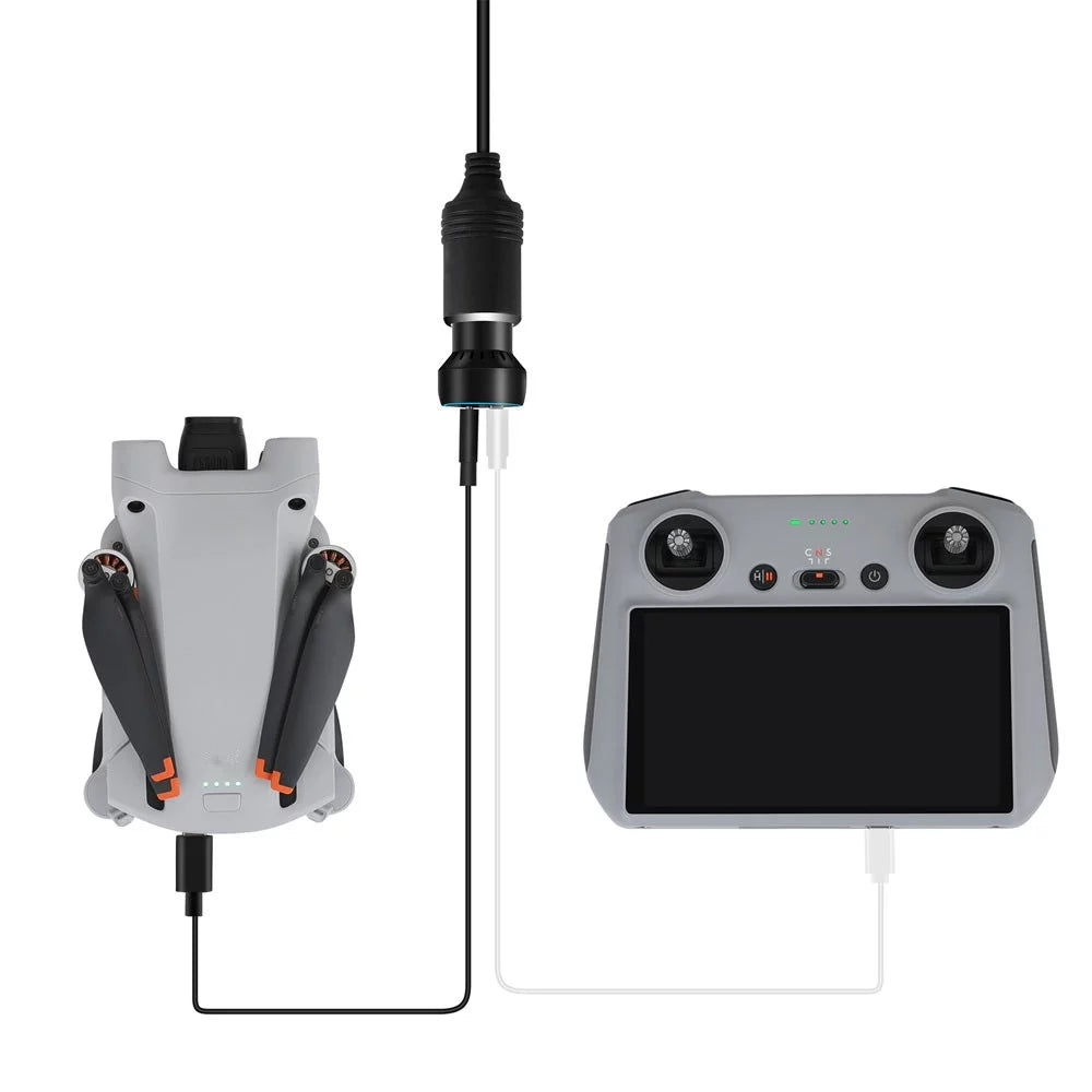 Sizeuper Fast USizeB-C Charging Adapter QC3.0 PD Car Charger for DJI Mini 2/Mini 3 Pro