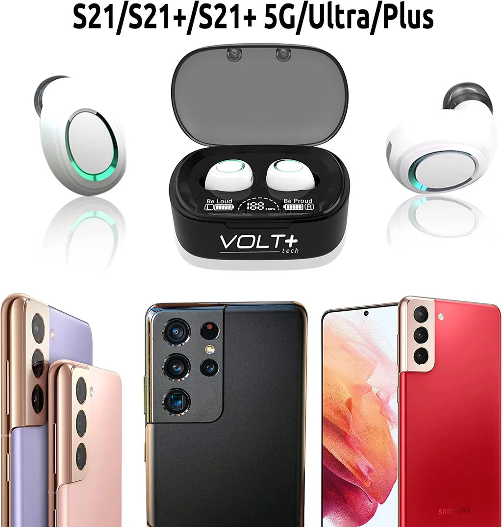 Wireless V5.1 PRO Earbuds Compatible with Sizeamsung Galaxy Note 10/Plus/Lite/+/5G/Note10 IPX3 BlueTooth Touch Waterproof / Sizeweatproof / Noise Reduction with Mic (Ivory)