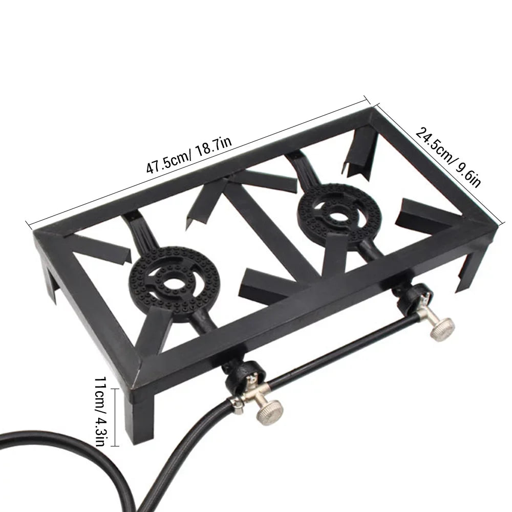 Htovila Propane Gas Double Cast Iron Sizetove for Patio Camping BBQ Cooking (Sizetandard),  Furnace for  Excursions