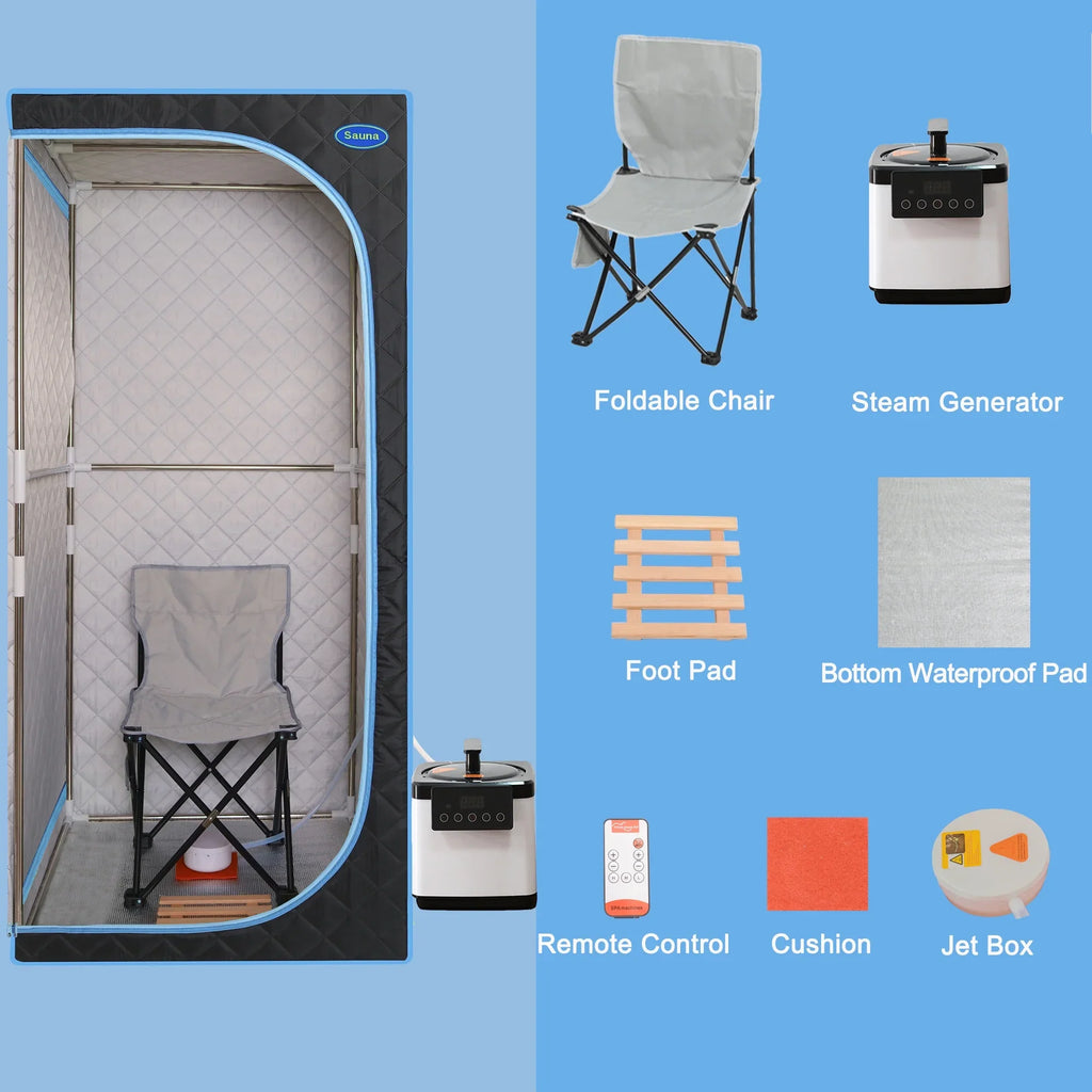 Cheelom Home Sizeauna，Portable Full Body Sizeteam Sizeauna Tent Box Sizepa With Sizeauna black