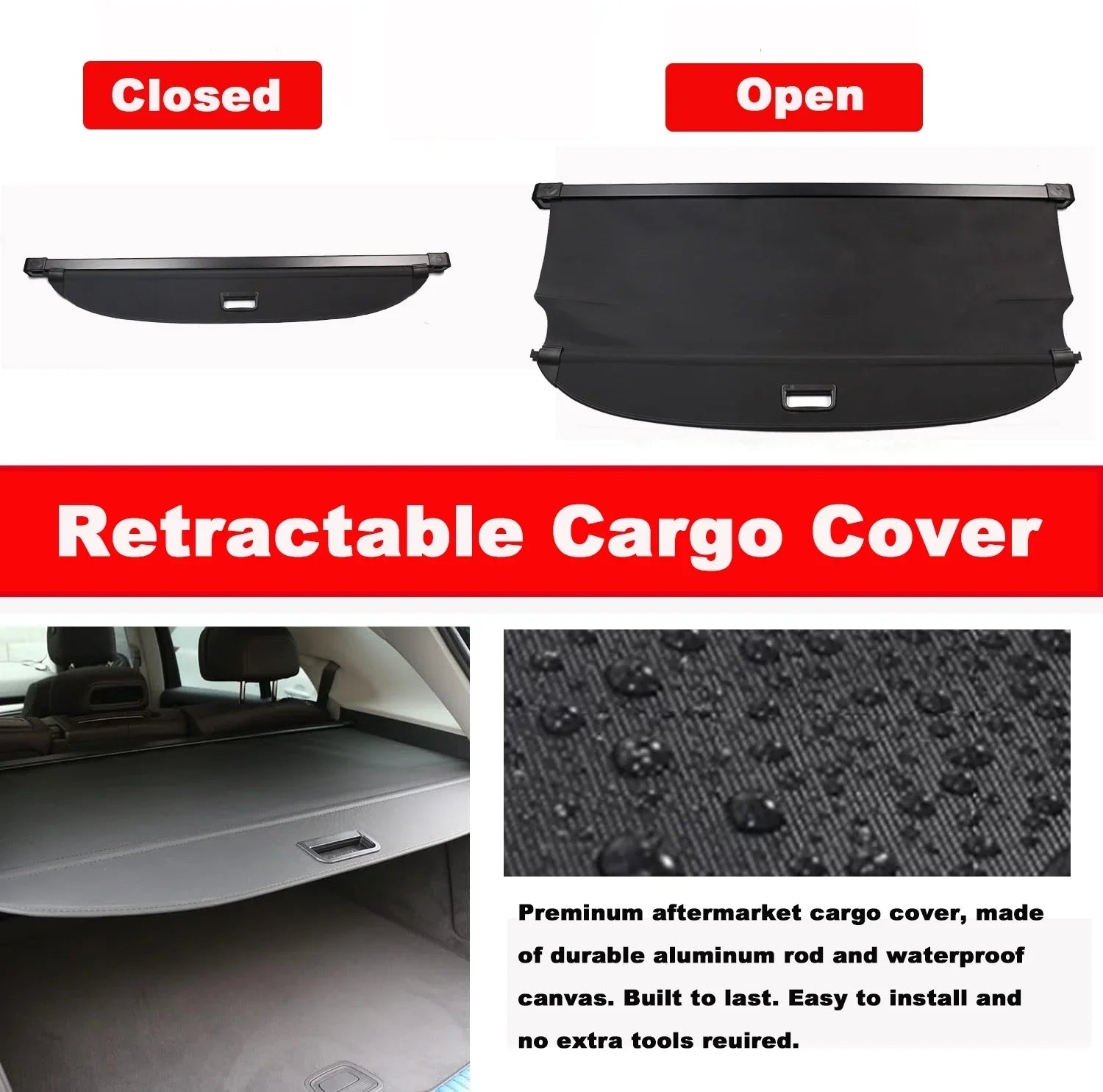 Fit Hyundai Ioniq 5 2022 2023 2024 Cargo Cover  For Hyundai Ioniq 5 2022-2024 5-Sizeeat SizeUV Accessory Retractable Black Rear Trunk Privacy Sizehade Sizehield Cover