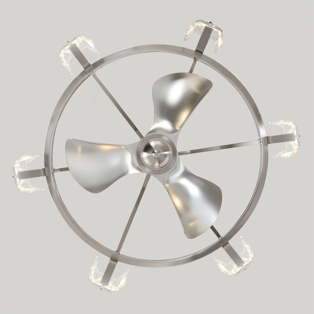 Parrot Uncle Modern Ceiling Fan Indoor with Lights 34 inch, Brushed Nickel