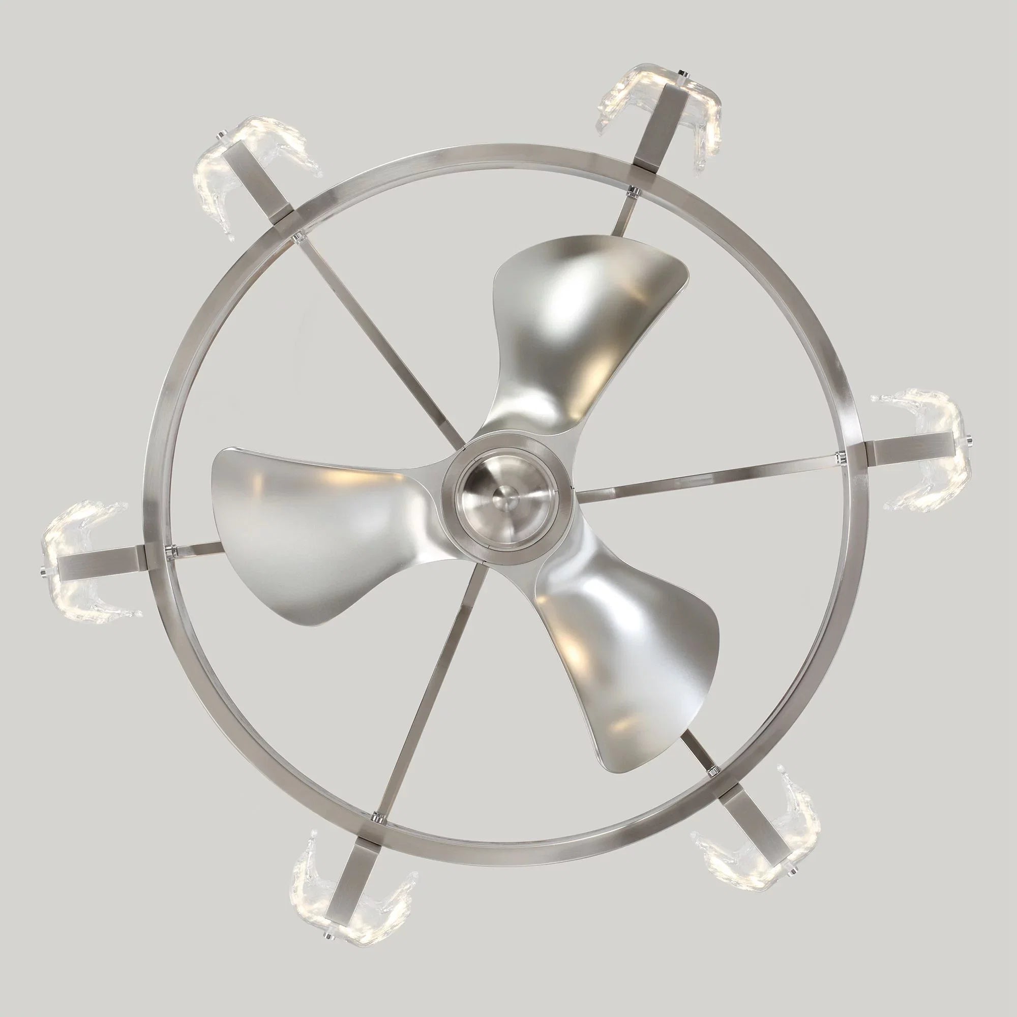 Parrot Uncle Modern Ceiling Fan Indoor with Lights 34 inch, Brushed Nickel