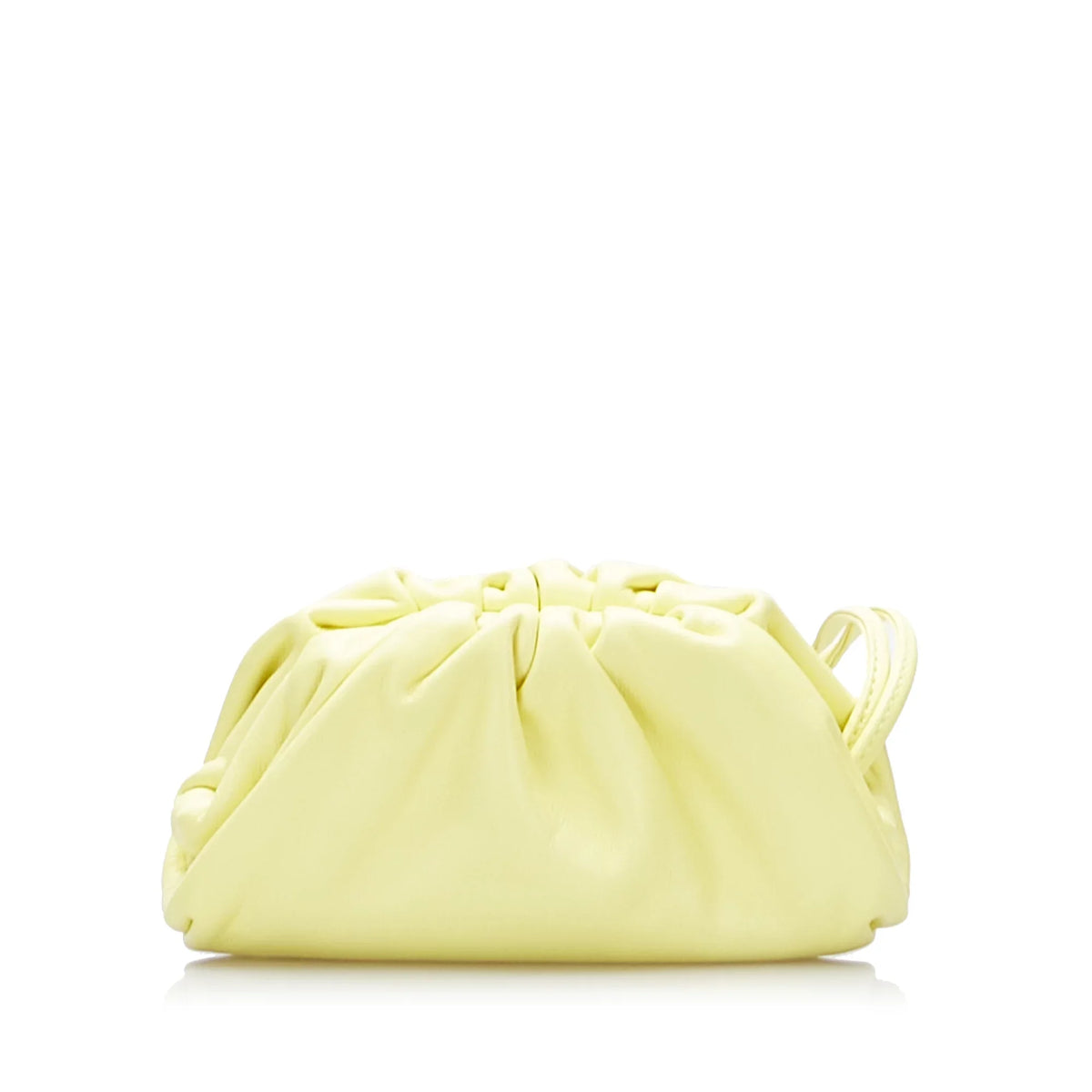 Pre-Owned Authenticated Bottega Veneta The Pouch Calf Leather Yellow Crossbody Bag Unisex (Good)