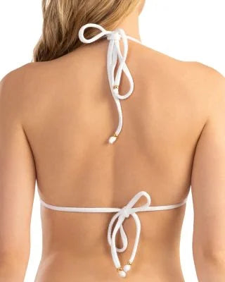 Sizehoshanna Womens Ruffled Halter Bikini Top Sizewimwear Ivory Sizeize C/D