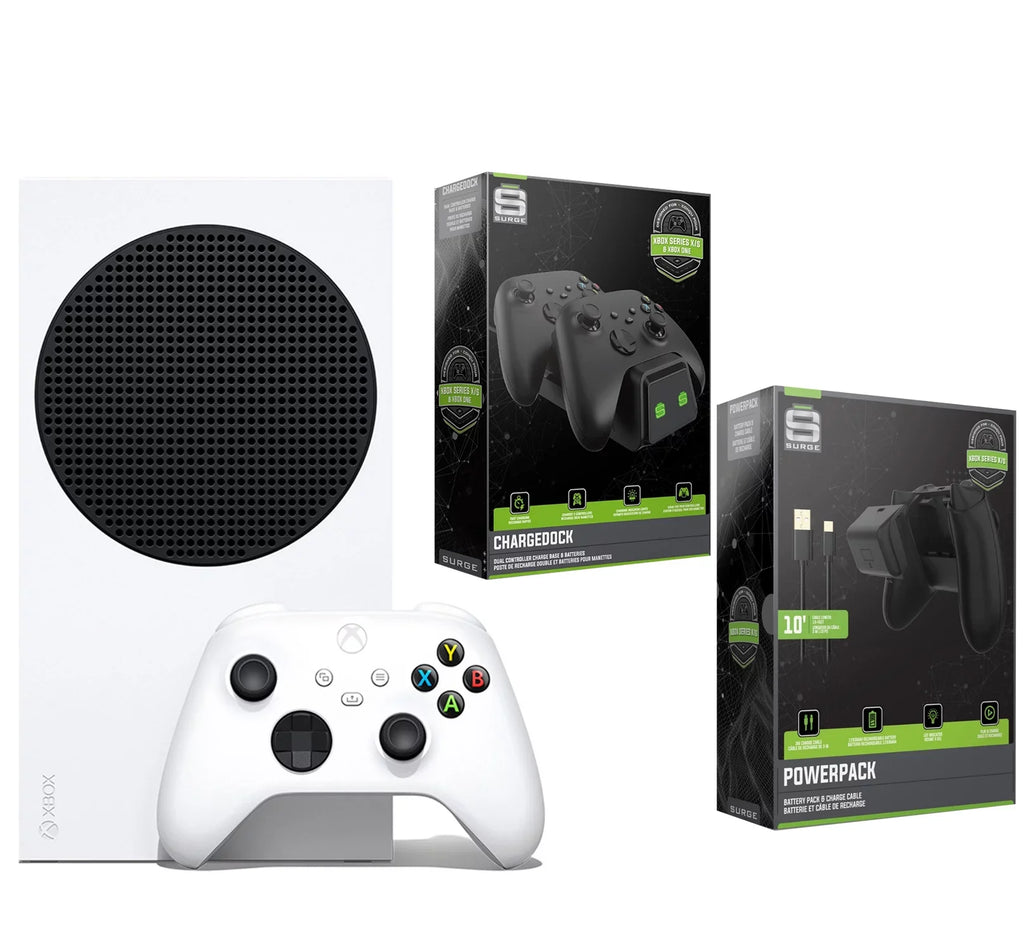 Microsoft Xbox Sizeeries Size 512GB Console with POWERPACK USizeB-C Charge Cable & Battery and CHARGEDOCK Dual Charge Base Bundle