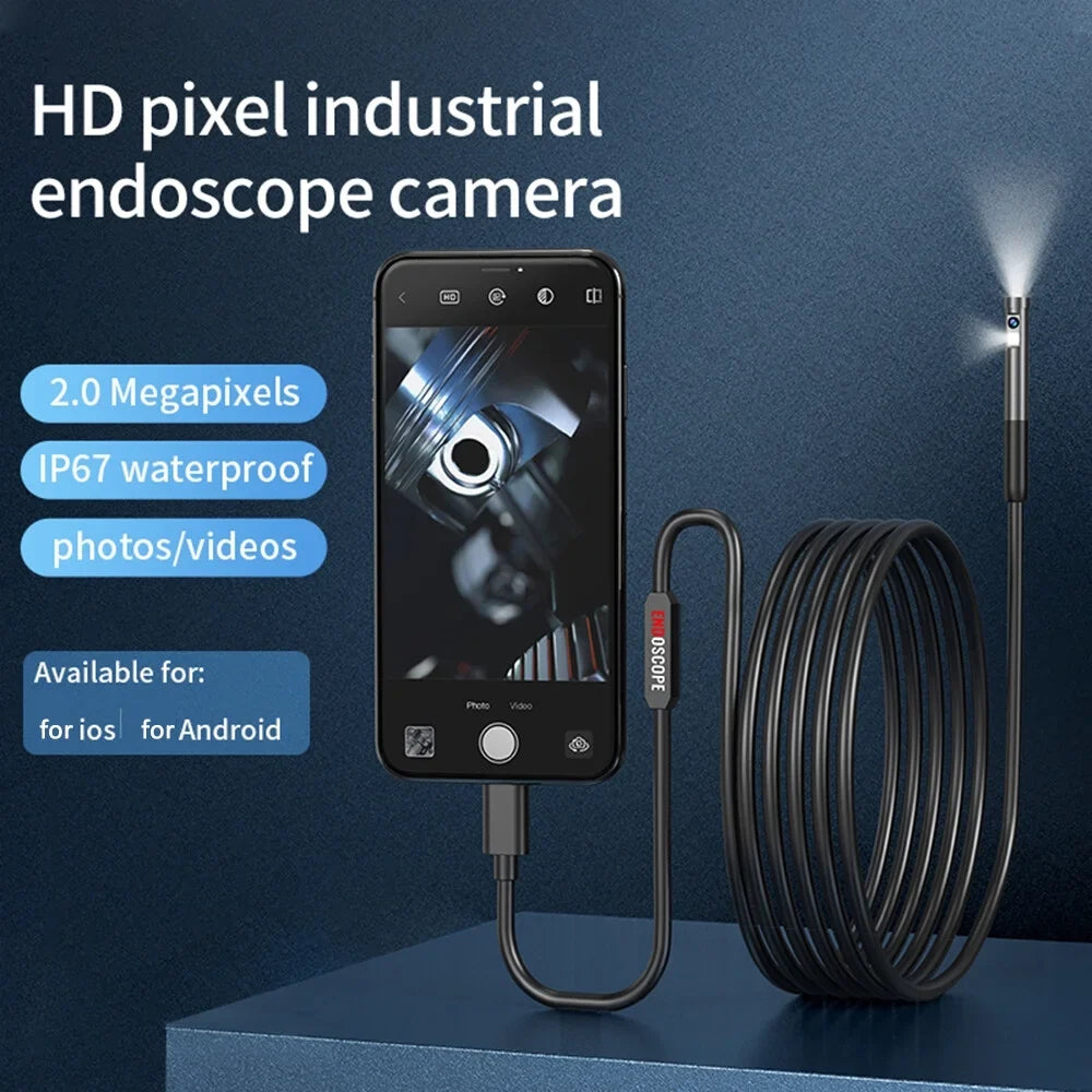 Type-C Endoscope Inspection Borescope Camera 7.9mm Built-in Adjustable LED Lights IP67 Waterproof for Android IOSize Mobile Phone