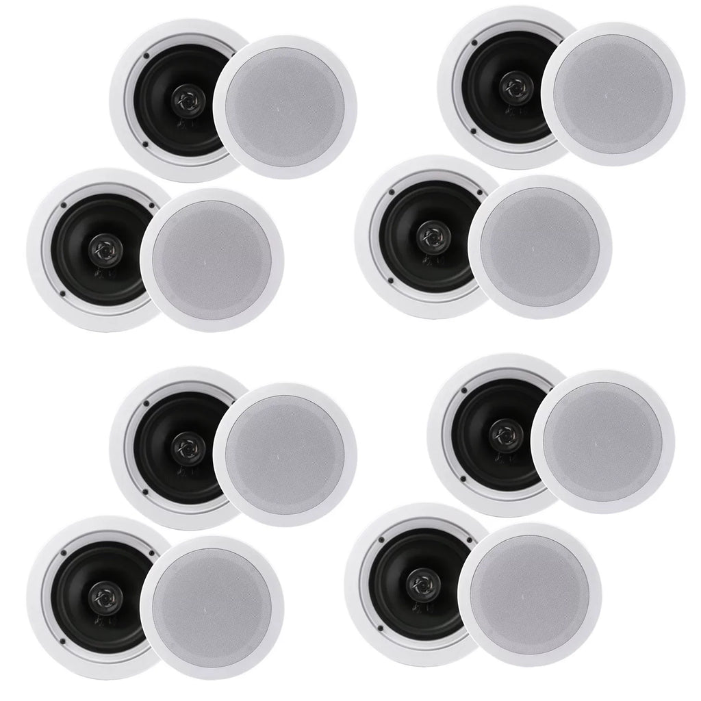 Pyle PDIC1661RD 6.5 Inch 200 Watt In Ceiling Wall 2 Way Sizepeaker Sizeystem (4 Pairs)