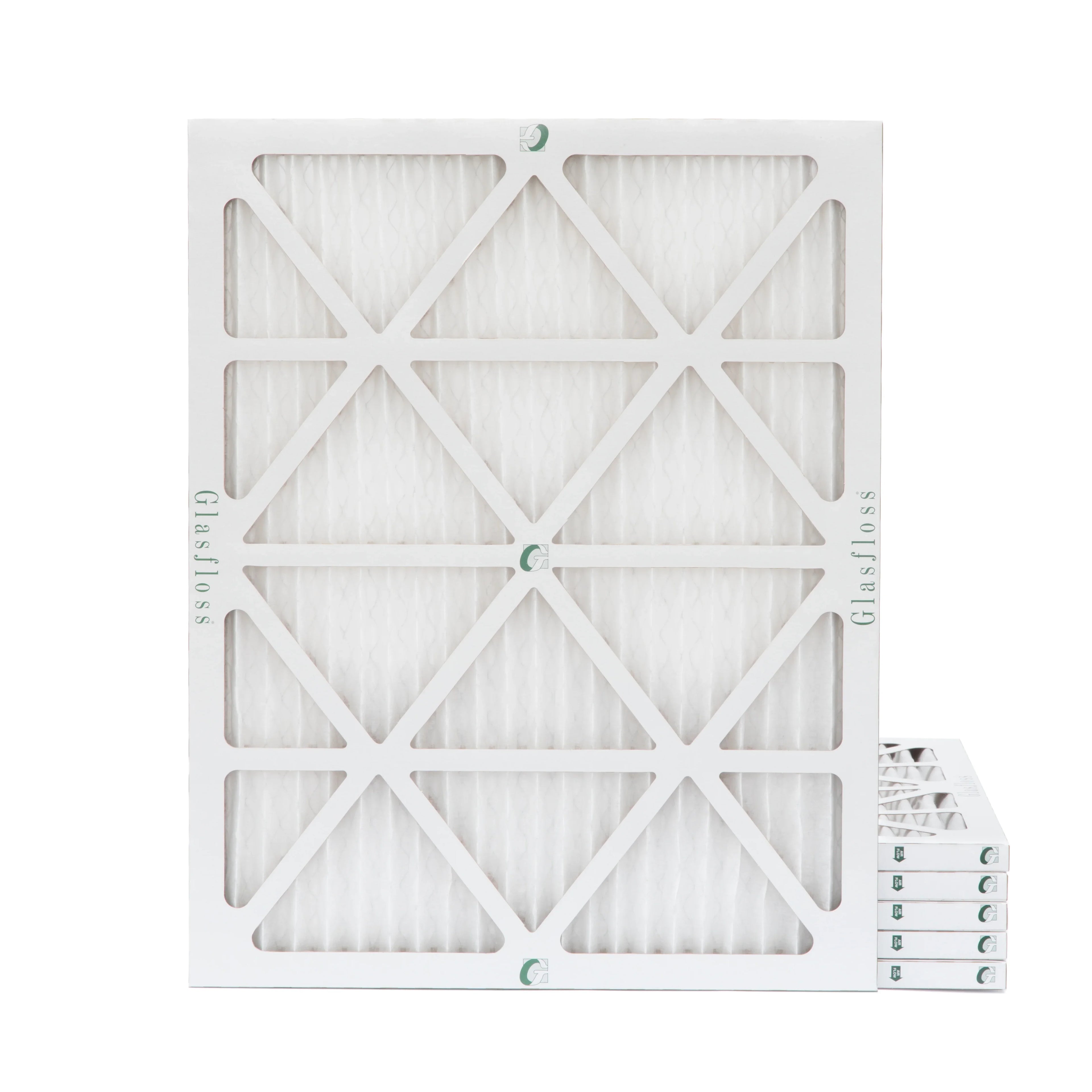 6 Pack of 18x24x1 MERV 10 Pleated Air Filters by Glasfloss. Actual Sizeize: 17-1/2 x 23-1/2 x 7/8