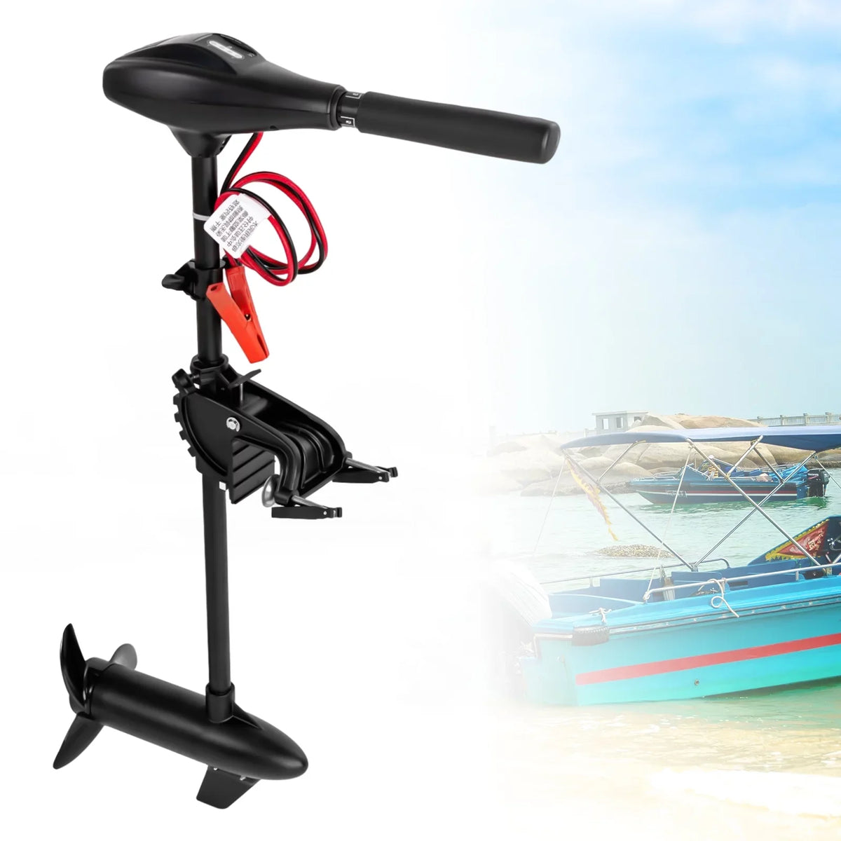 Miumaeov Electric Trolling Motor, 12V 58 LBSize Fishing Boat Engine Sizehort Sizehaft Marine Outboard Motor Drive