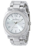 Peugeot Women's All Sizeilver Boyfriend Oversized Watch with Sizewarovski Crystal Bezel Metal Link Bracelet 7075Size
