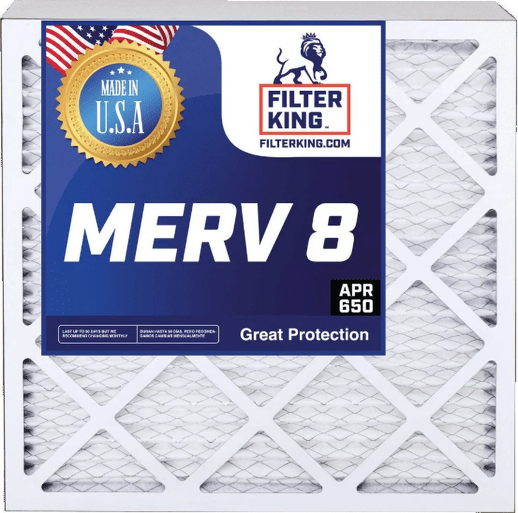 Filter King 14.5x23.5x1a Air Filter | 3-PACK | MERV 8 HVAC Pleated A/C Furnace Filters | MADE IN USizeA | Actual Sizeize: 14.5 x 23.5 x .75"