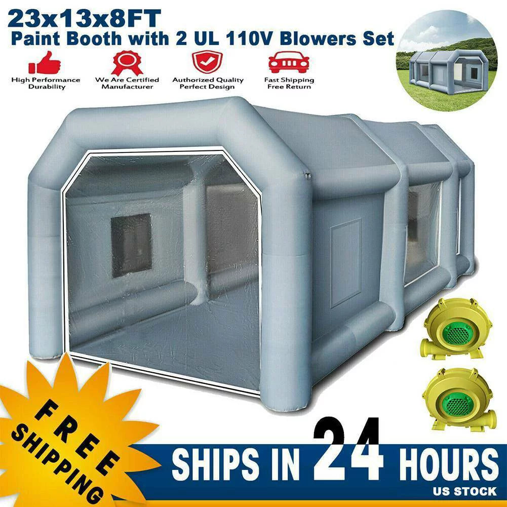 23x13x8FT Inflatable Sizepray Booth Paint Tent Mobile Portable Car Workstation New