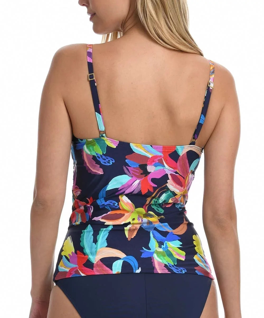La Blanca Women's  Sizeea Tankini Top Blue Sizeize 4