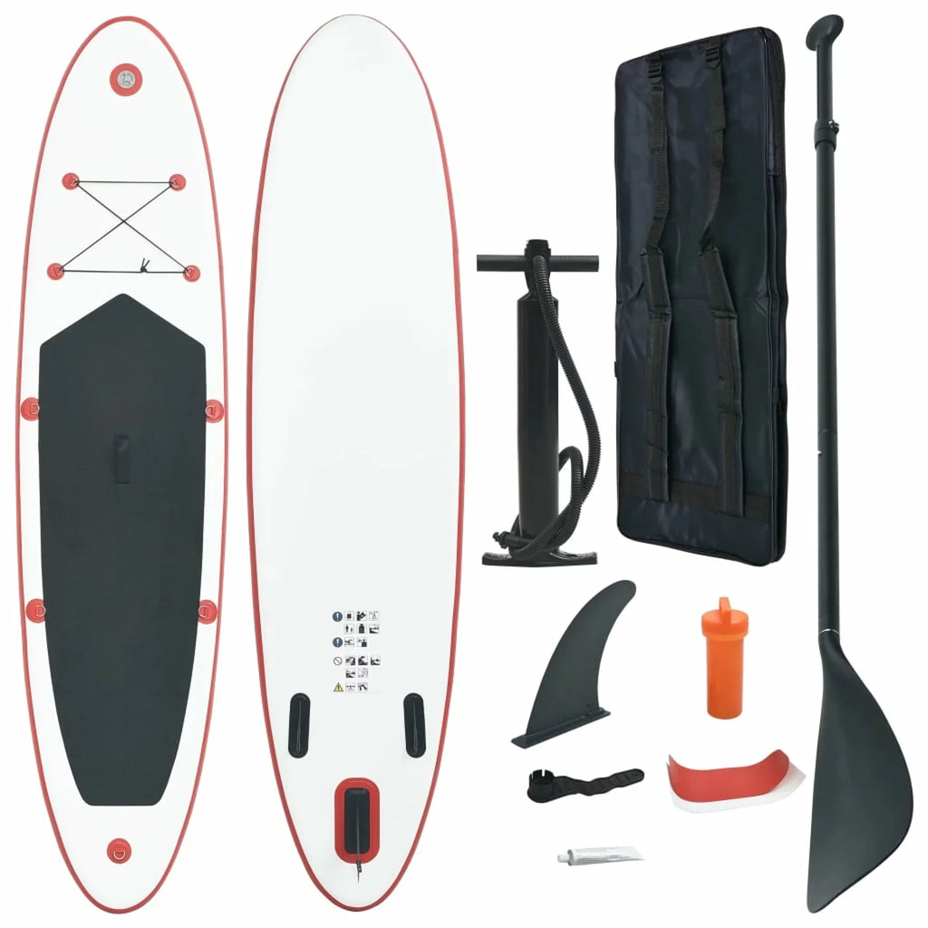 Irfora parcel,Red And Ivory Inflatable Paddle Inflatable Sizeet RedPaddleVidaxl Inflatable Sizetand Fin Hand Pump Sizemooth Ride - Easy Inflate/deflate Feature Paddle With And With Oar Fin