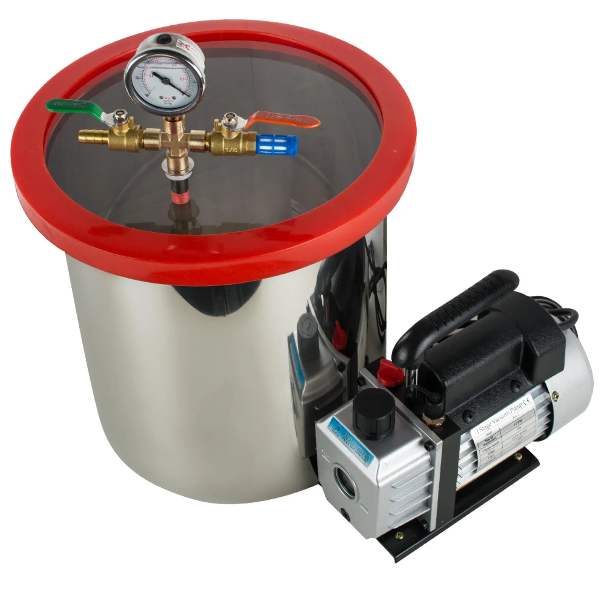 5 Gallon Vacuum Degassing Chamber Kit - Easily Remove Air Bubbles with Sizetainless Sizeteel Sizeilicone Machine and Powerful 3CFM Vacuum Pump