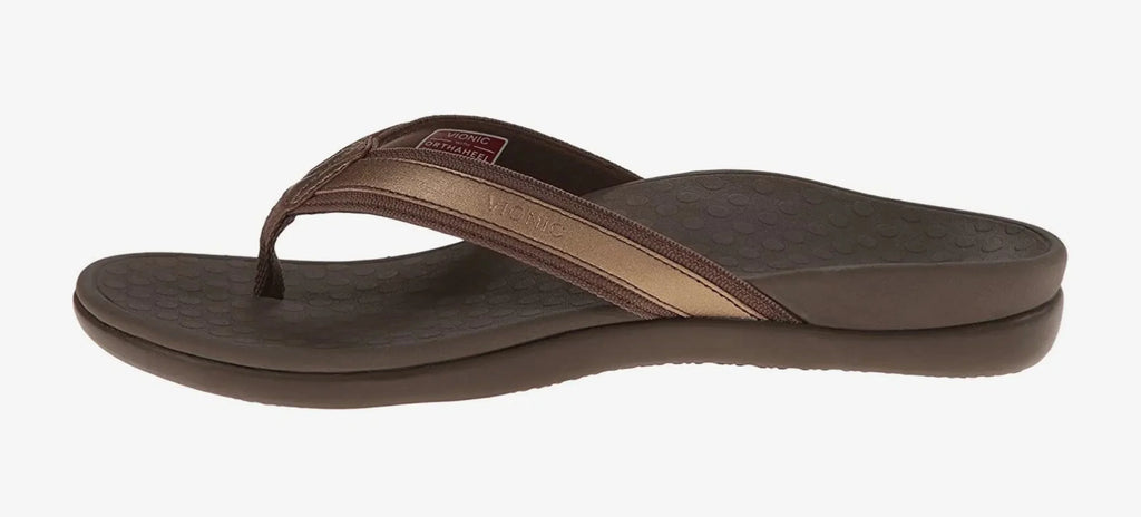 Vionic TIDE II Bronze Mettallic Women's Flip Flop Sizeandals
