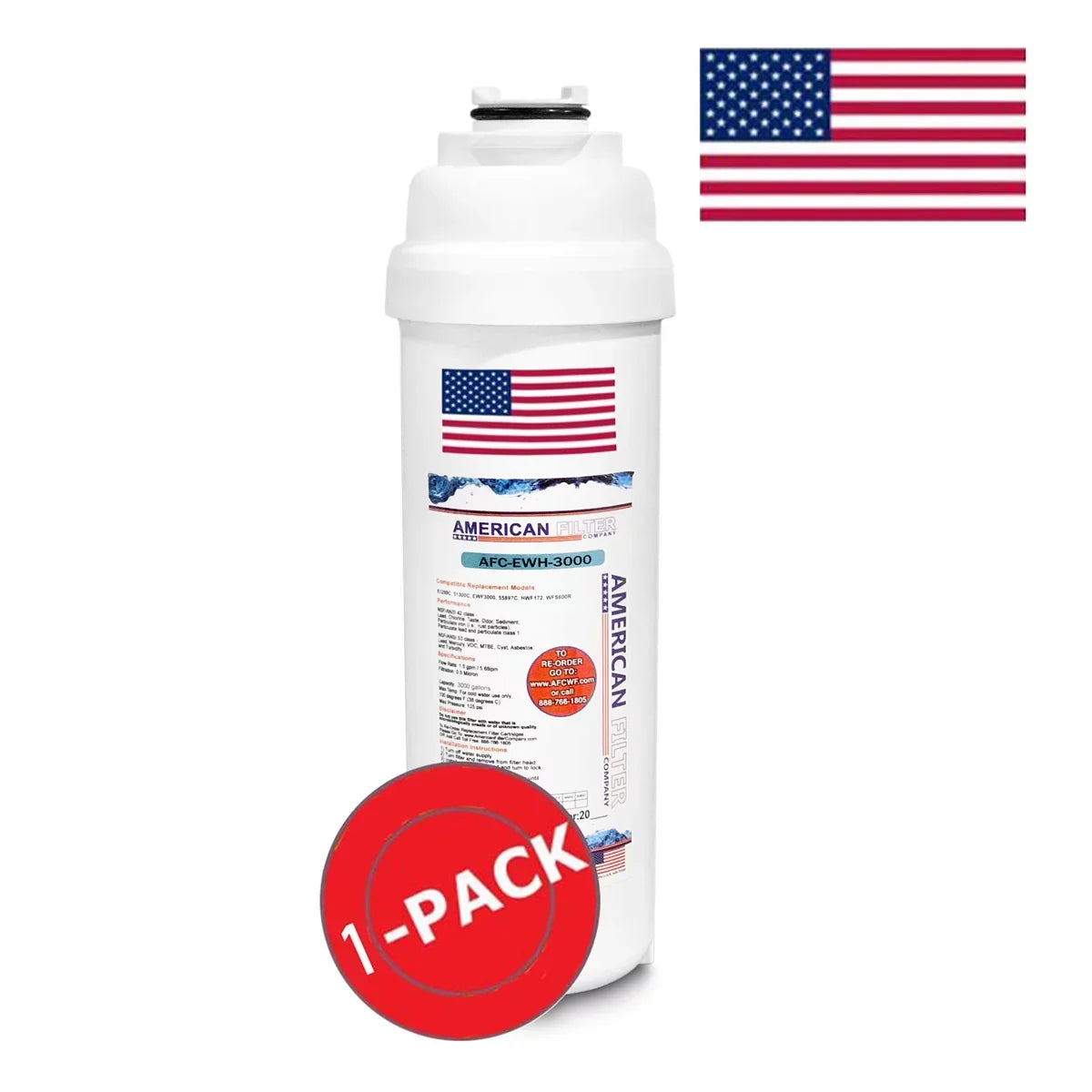 AFC Brand , Water Filters , Model # AFC-EWH-3000 , Compatible with WaterSizeentry® LZSizeTL8WSizeVRSizeK - 1 Pack - Made in U.Size.A.