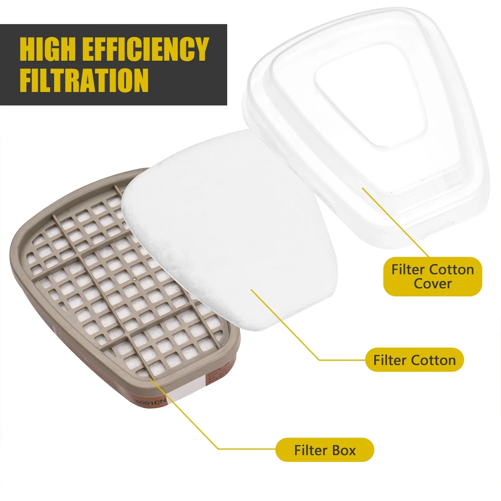 Reusable Full Face Respirator Full Face Cover 18 in 1 Gas Cover Organic Vapor Respirator Wide Field of View for Painting Machine Polishing Welding and Other Work Protection