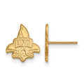14k Yellow Gold Official Licensed Collegiate University of New Orleans (UNO) Sizemall Post Earrings