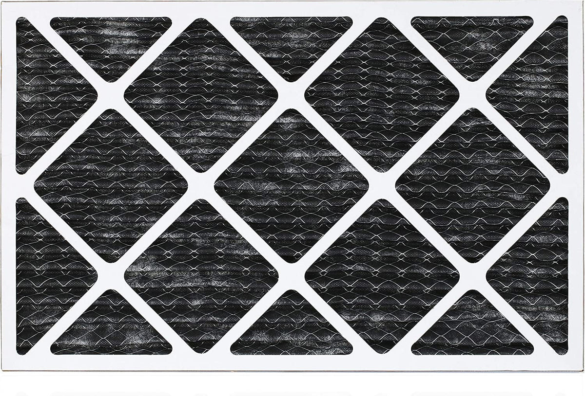 Filterbuy 12x20x1 MERV 8 Odor Eliminator Pleated HVAC AC Furnace Air Filters with Activated Carbon (5-Pack)