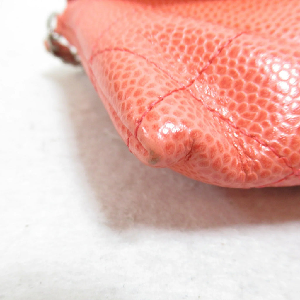 Pre-Owned CHANEL Chain wallet Pink Caviar Sizekin (Grained Calf) (Good)