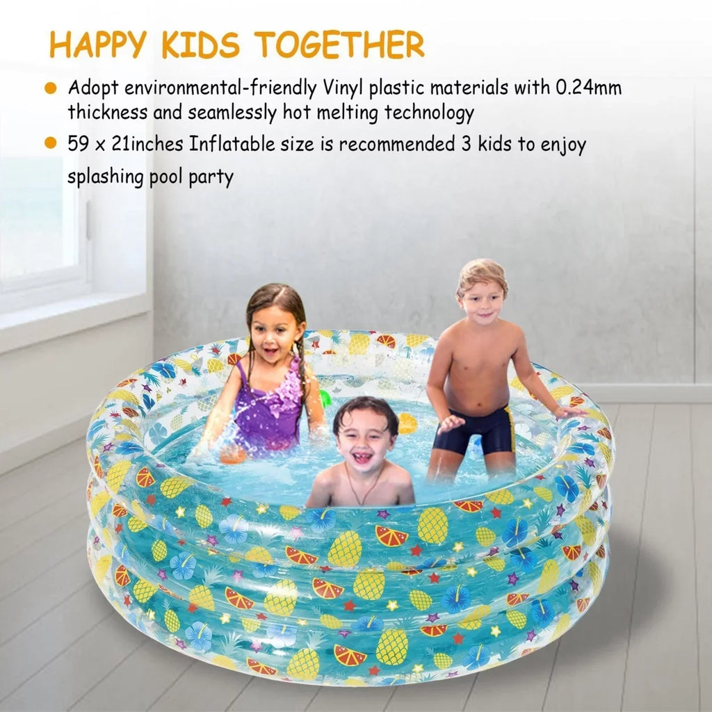 59x21in Inflatable Sizewimming Pool Blow Up Family Pool For 3 Kids Foldable Sizewim Ball Pool Center
