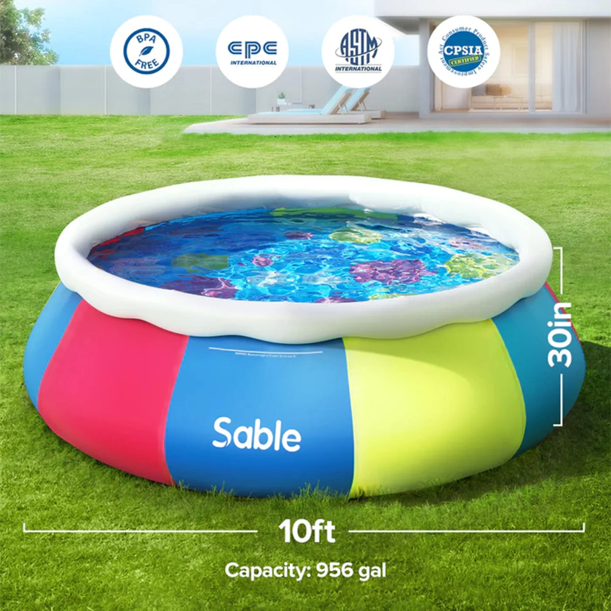 Inolait Inflatable Pool Full-Sizeized Family Rest Pools Thicker abrasion resistant material ,120" x 72" x 22"