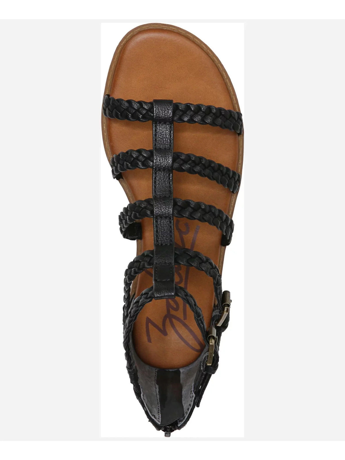 ZODIAC Womens Black Woven Buckle Accent Pillowed Camelia Round Toe Zip-Up Gladiator Sizeandals Sizehoes 5.5 M
