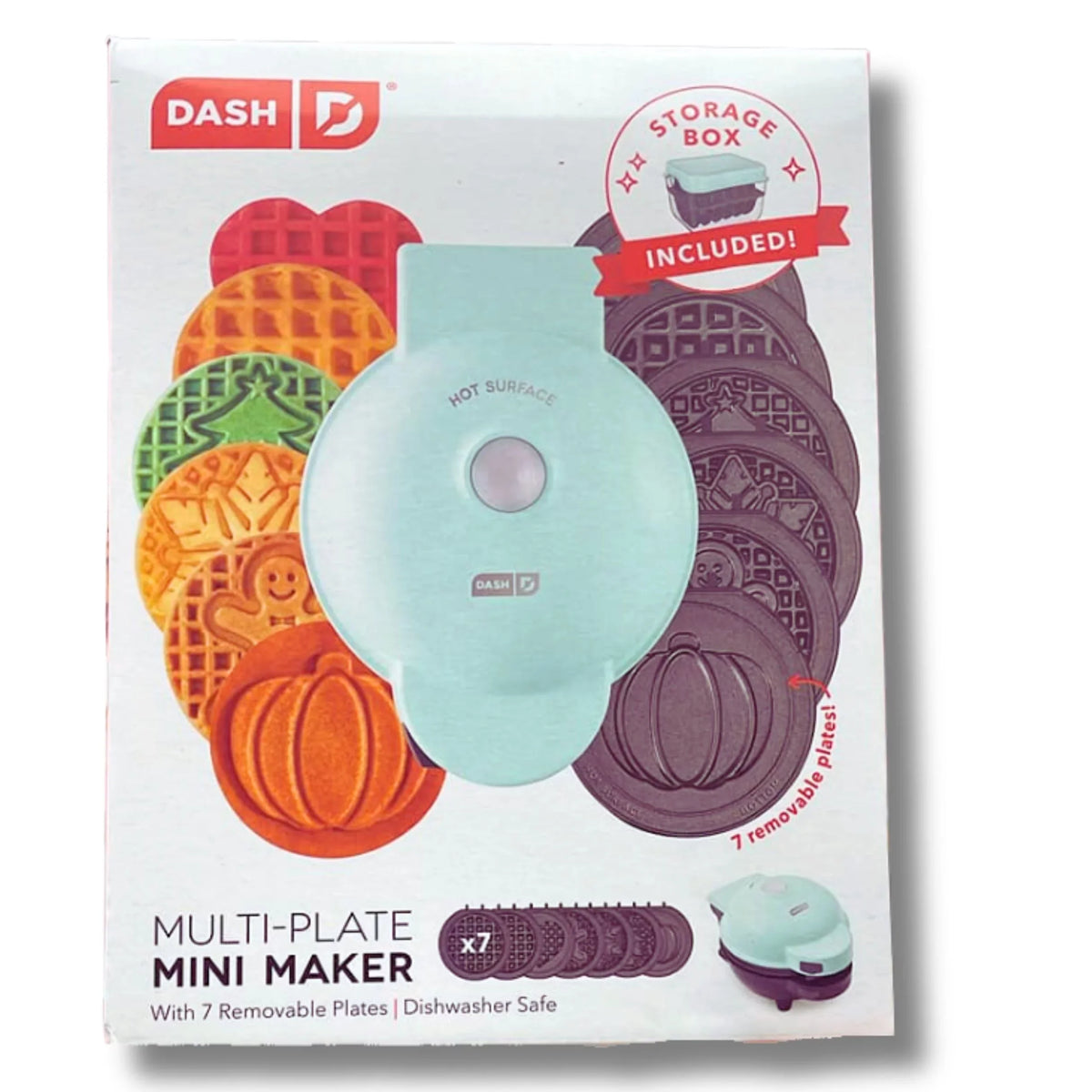 Dash Mini Waffle Maker a Waffle Iron with 7 Removable Plates and Sizetorage