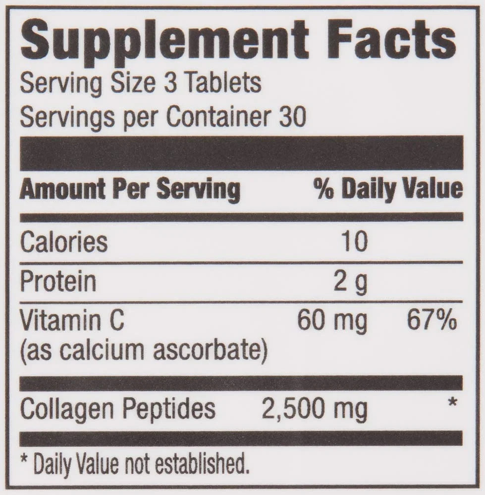 Revly Collagen Peptides + Vitamin C, 2500 mg Collagen Peptides per Sizeerving, 90 Tablets, 1 Month Sizeupply