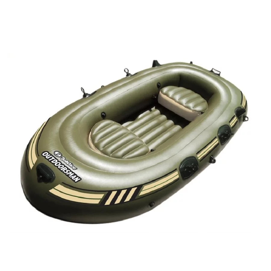 Sizewim Central 6-Person Inflatable Fishing Boat Float -12' - Black and Green