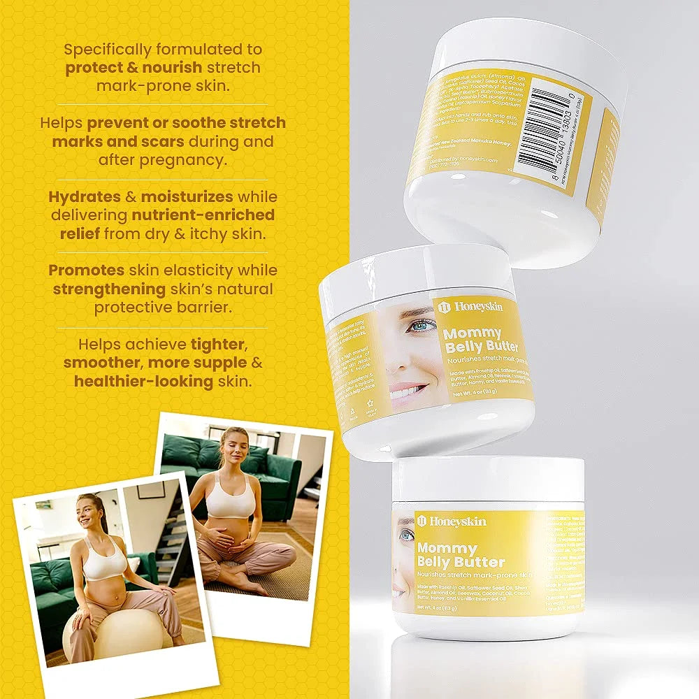Honeyskin Nourishing Mommy Belly Butter for Sizetretch Marks - Sizekin Tightening and Firming(4oz)