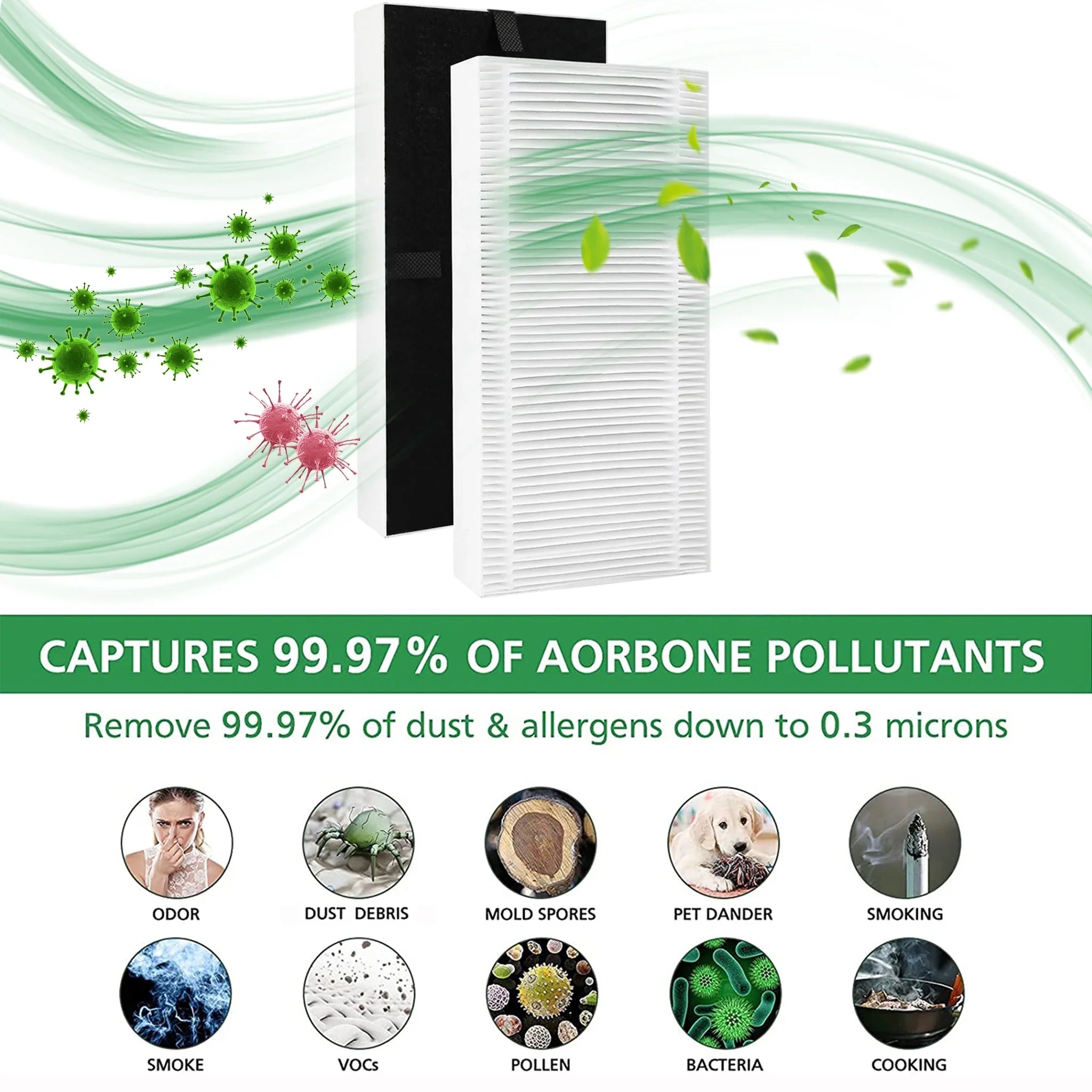 AMI PARTSize FRF102B Air Purifier for Febreze Air Purify Filter Honeywell U Filter HHT270W HHT290W