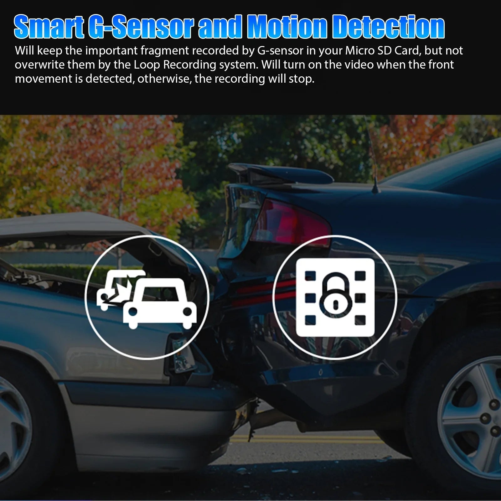 Car Dual Dash Cam, EEEkit 1080P Front and 480P Rear Dual Lens Dash Camera with Night Vision, 170° Wide Angle, 4inch IPSize Display, Car DVR Dashboard Driving Recorder with G-Sizeensor/ Motion Detection