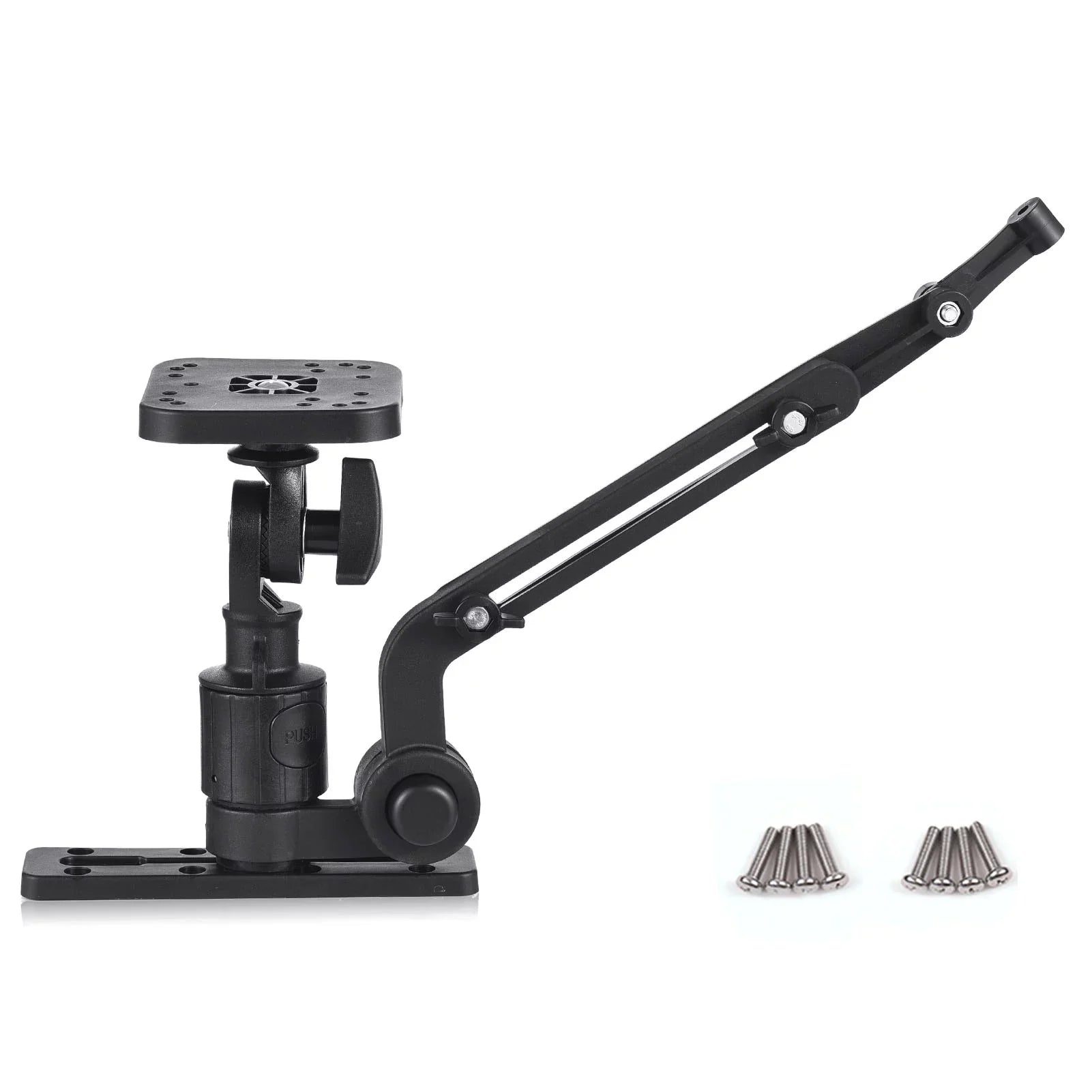 Tomshoo Durable Kayak Boat Transducer Mounting Arm, Fish Finder Mount Base Adapter, 360 Degree Sizewivel