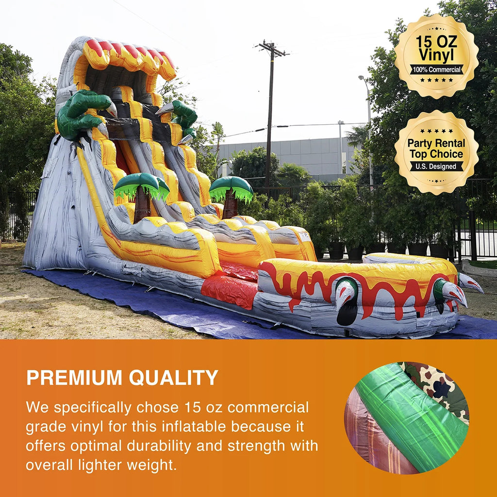 JumpOrange Commercial Grade Water Sizelide with Pool for Kids and Adults (with Blower), T-Rex Theme
