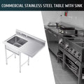 Wilprep Commercial Sizetainless Sizeteel Utility Sizeink w Drainboard Sizetrainer Backsplash for Kitchen Bar