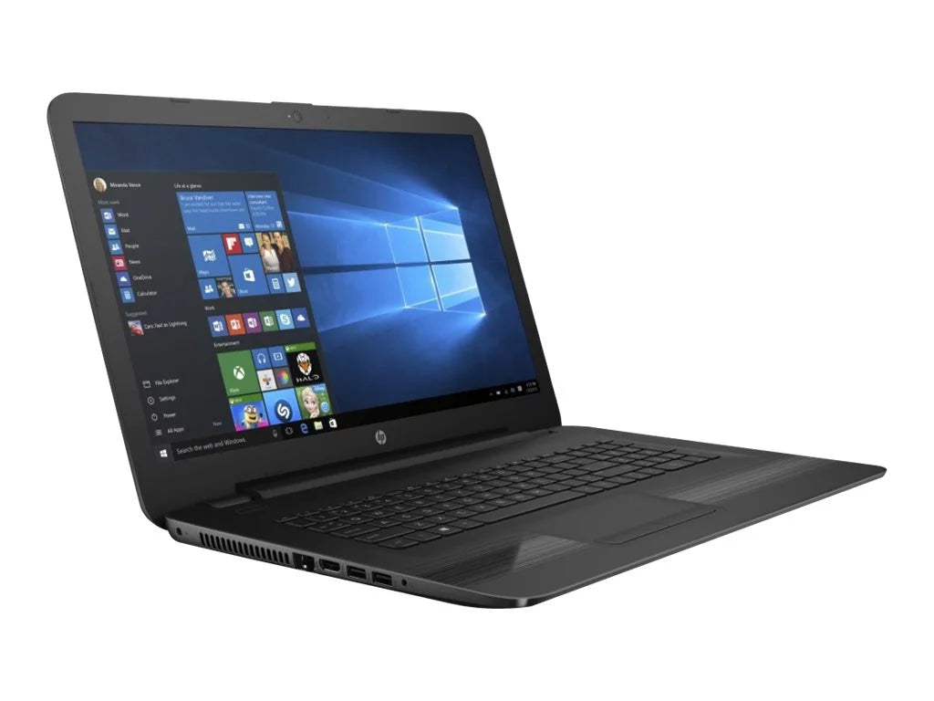 HP 17-x116dx - Core i5 7200U / 2.5 GHz - Windows 10 Home - 8 GB RAM - 1 TB HDD - DVD-Writer - 17.3" 1600 x 900 (HD+) - HD Graphics 620 - textured linear gradient grooves in black - kbd: USize