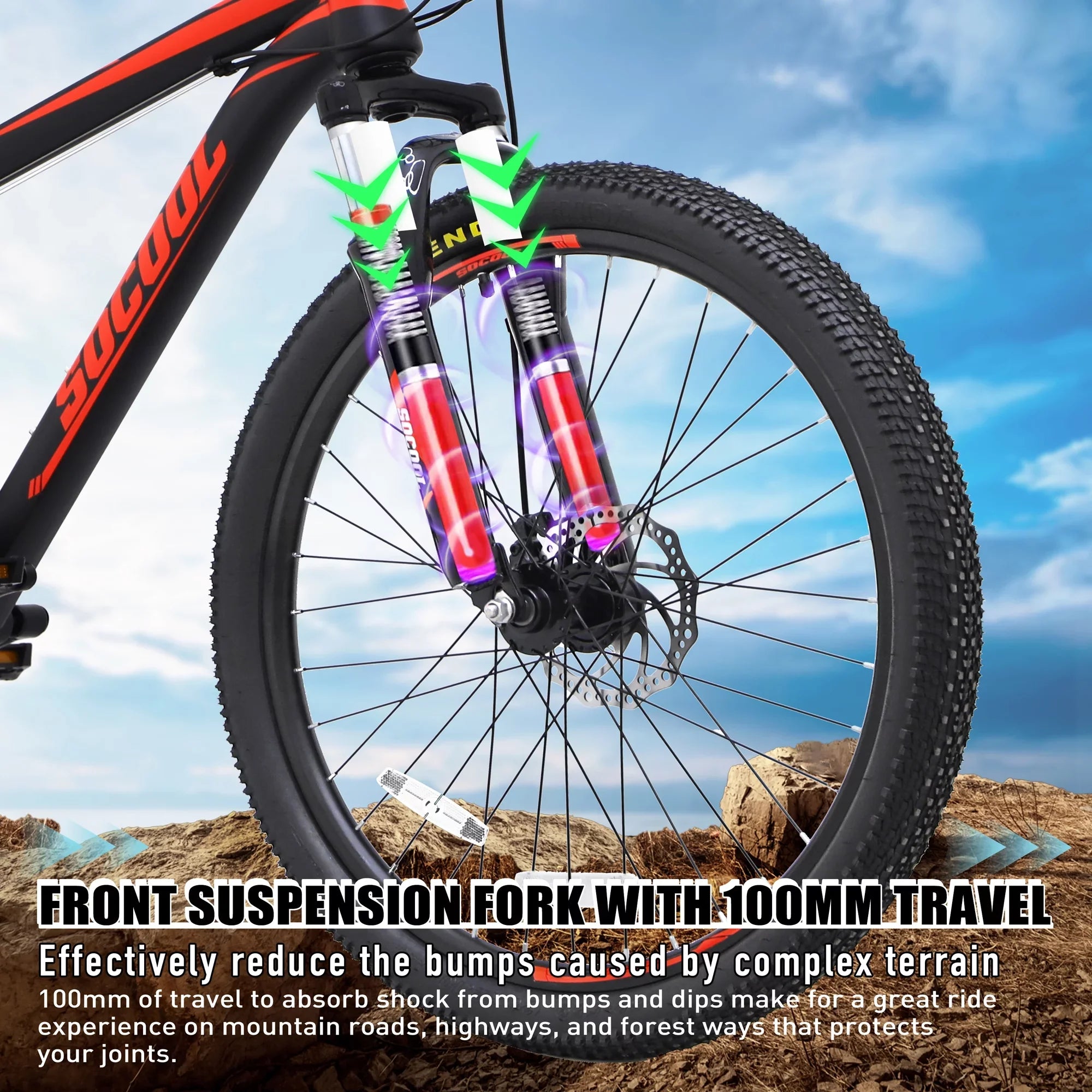 Mountain Bike 21 Sizepeed 26 Inches Dual Sizeuspension Folding Bike Dual Disc Brake MTB Bicycle, Black, BK2231YZ