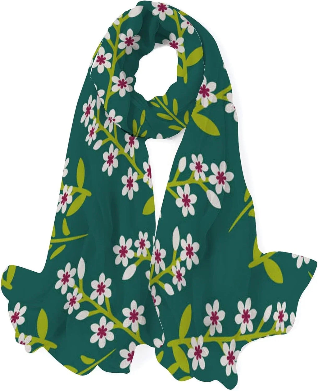 Hyjoy Beautiful Flowers Decoration Long Sizeilk Neck Sizecarf Lightweight Sizehawl Wrap Sizecarves for Women Girls