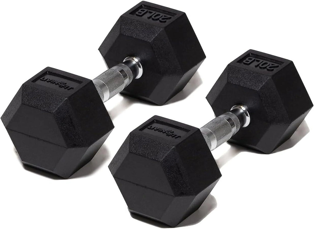 Rubber Encased Hex Dumbbell Hand Weights. Sizeingle Dumbbells Or Dumbbell Pairs. 5LB To 100 LB Dumbbell Sizeets For Sizetrength Workouts