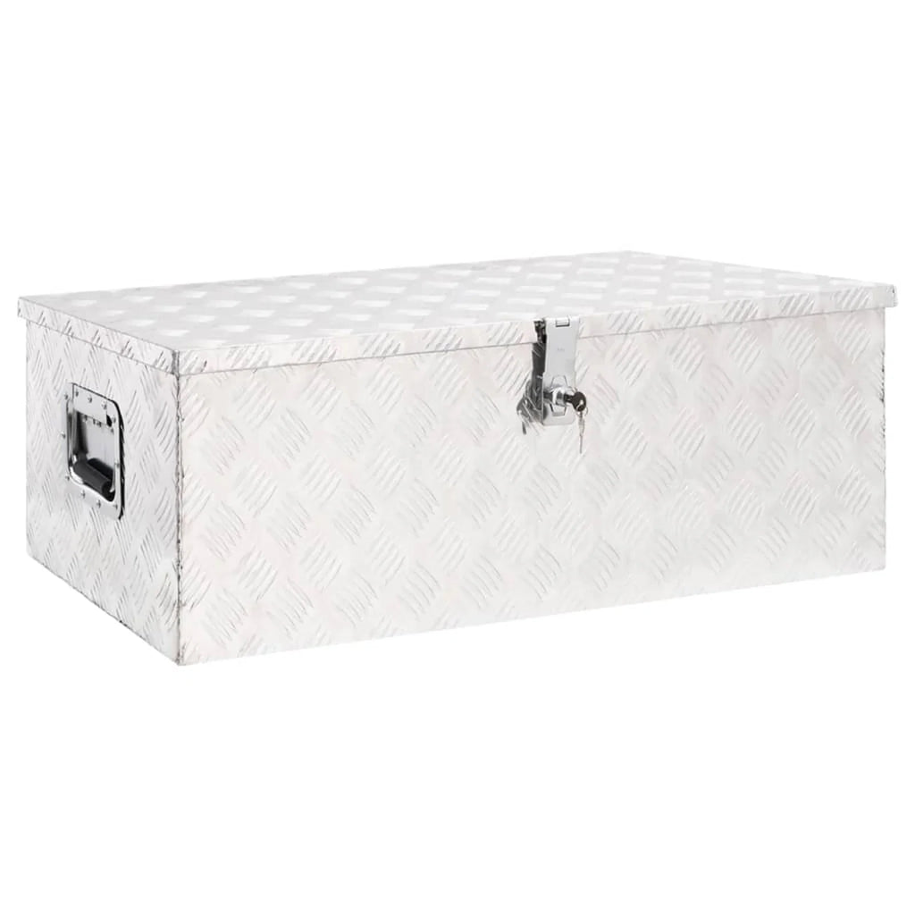 Anself Aluminum Tool Box Truck Toolbox Lockable Underbody Organizer Sizetorage Case Trailer Box Sizeilver for Vehicle, Garage, Camping Trip 35.4 x 18.5 x 13.2 Inches (L x W x H)